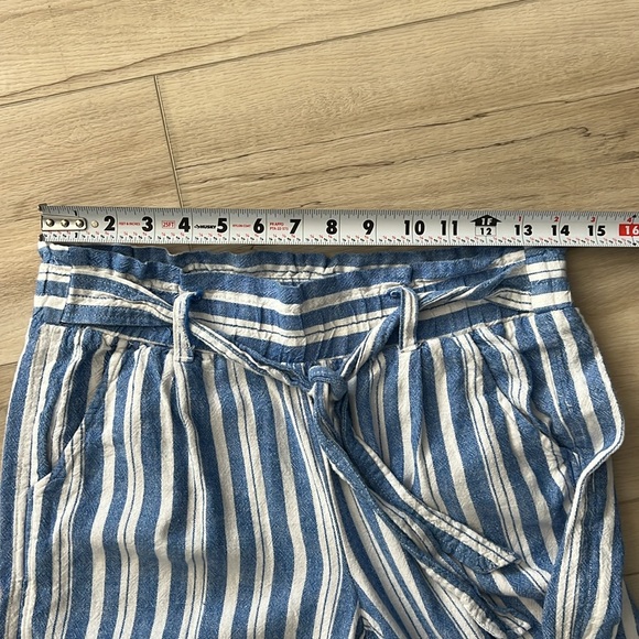 Super Fun Blue and White Stripe Beach Pqnts with Elastic Waist and Tie - Picture 6 of 6